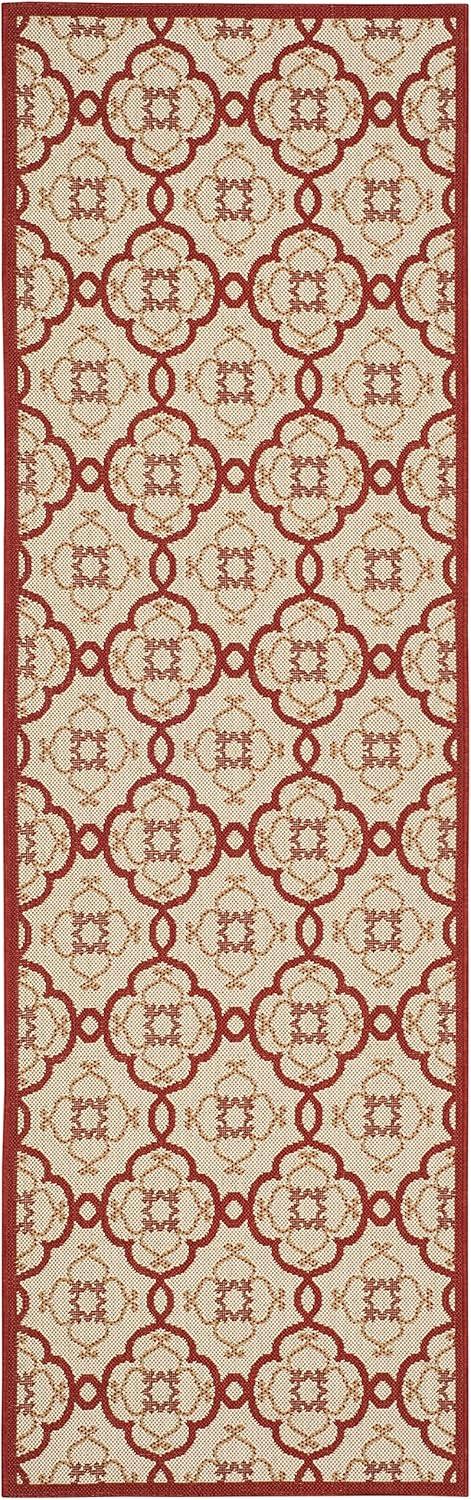 imageMartha Stewart x SAFAVIEH Outdoor Area Rug Collection  8 x 112quot Beige ampamp Sweet Pea Weather Resistant ampamp Washable Ideal for Patio Backyard Mudroom Deck Dining Space MSR4262Bougainvillea