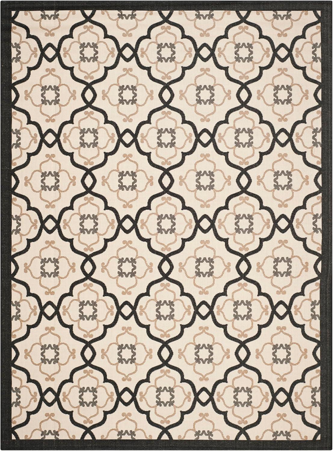 imageMartha Stewart x SAFAVIEH Outdoor Area Rug Collection  8 x 112quot Beige ampamp Sweet Pea Weather Resistant ampamp Washable Ideal for Patio Backyard Mudroom Deck Dining Space MSR4262Silhouette