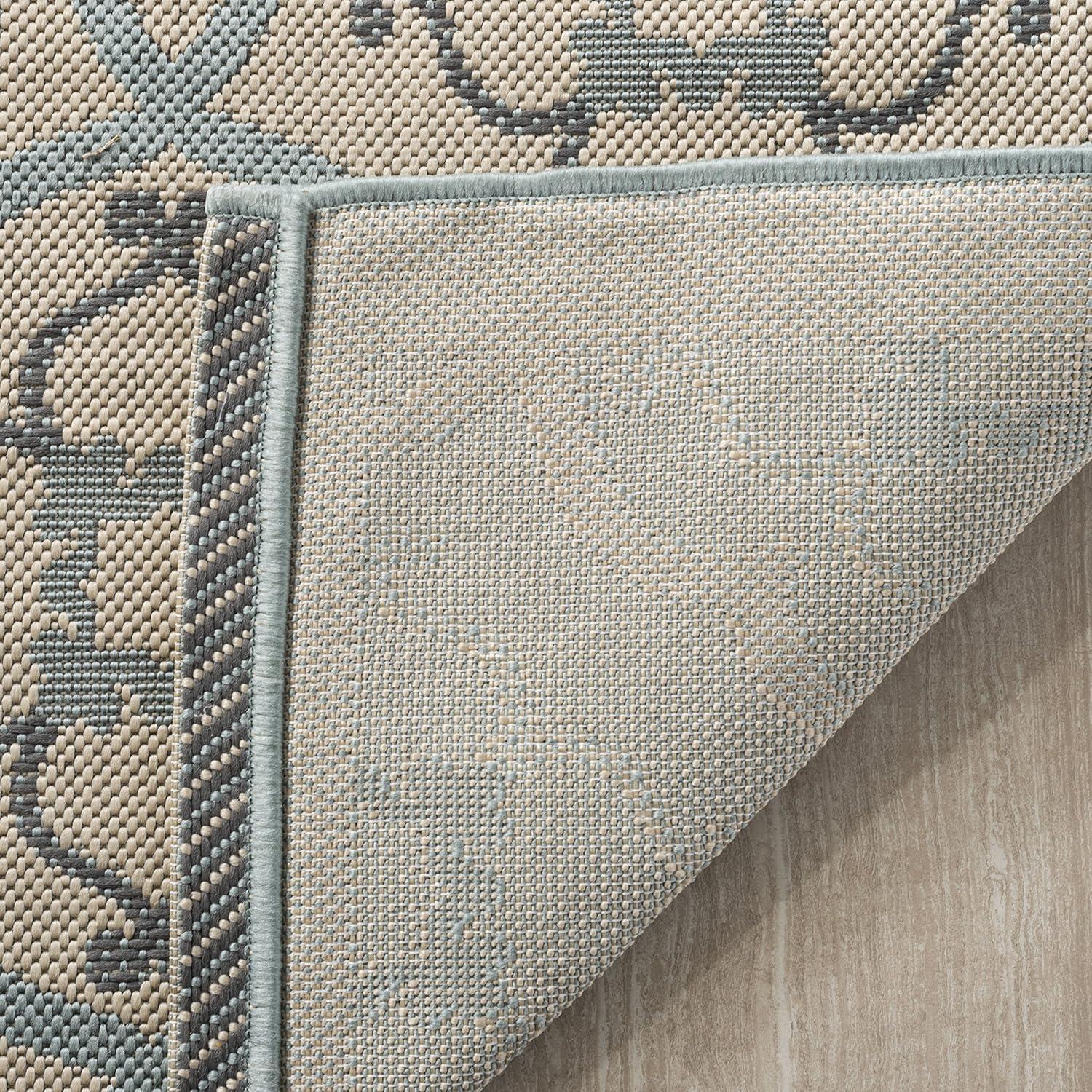 imageMartha Stewart x SAFAVIEH Outdoor Area Rug Collection  8 x 112quot Beige ampamp Sweet Pea Weather Resistant ampamp Washable Ideal for Patio Backyard Mudroom Deck Dining Space MSR4262Yucca Plant