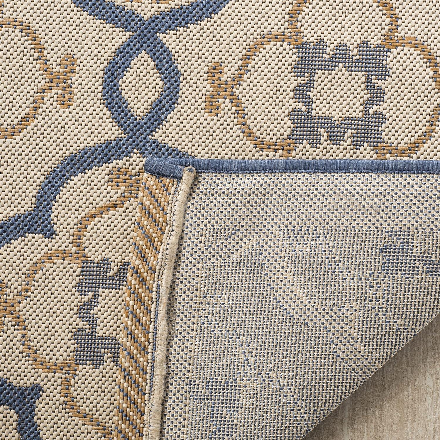 imageMartha Stewart x SAFAVIEH Outdoor Area Rug Collection  8 x 112quot Beige ampamp Sweet Pea Weather Resistant ampamp Washable Ideal for Patio Backyard Mudroom Deck Dining Space MSR4262Azurite