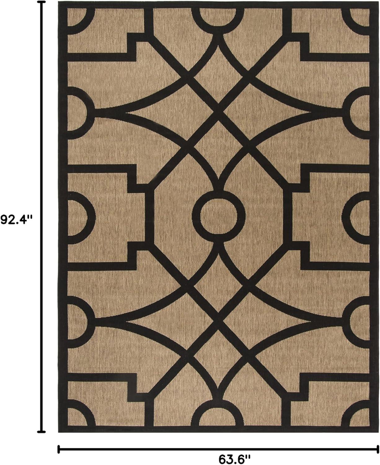 imageMartha Stewart x SAFAVIEH Outdoor Area Rug Collection  8 x 112quot Beige ampamp Terracotta Weather Resistant ampamp Washable Ideal for Patio Backyard Mudroom Deck Dining Space MSR4121JDark BeigeBlack
