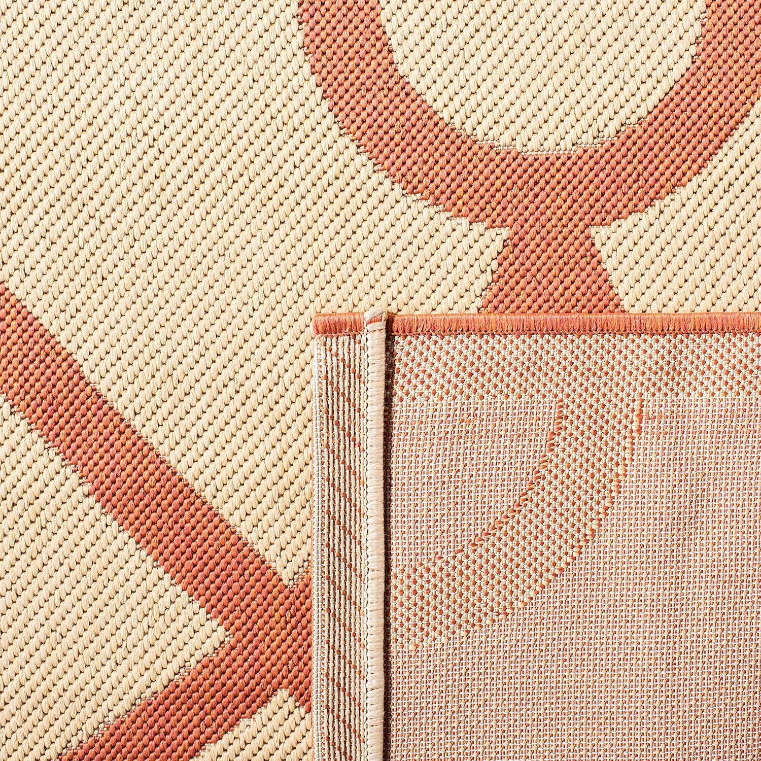 imageMartha Stewart x SAFAVIEH Outdoor Area Rug Collection  8 x 112quot Beige ampamp Terracotta Weather Resistant ampamp Washable Ideal for Patio Backyard Mudroom Deck Dining Space MSR4121JBeigeTerracotta