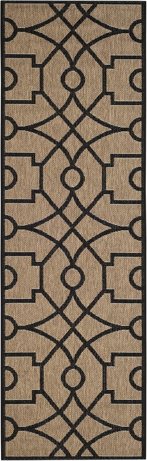 imageMartha Stewart x SAFAVIEH Outdoor Area Rug Collection  8 x 112quot Beige ampamp Terracotta Weather Resistant ampamp Washable Ideal for Patio Backyard Mudroom Deck Dining Space MSR4121JDark BeigeBlack