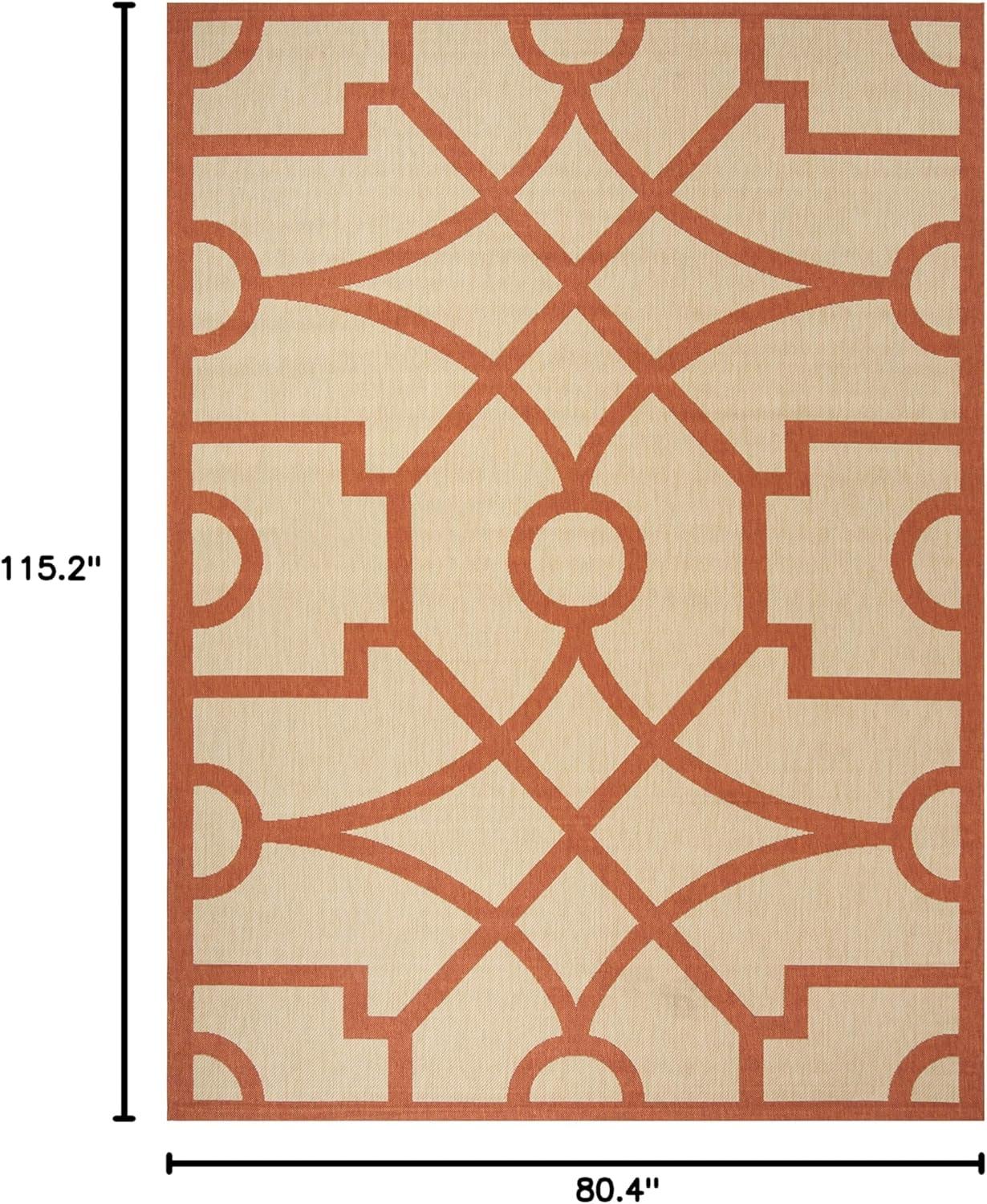 imageMartha Stewart x SAFAVIEH Outdoor Area Rug Collection  8 x 112quot Beige ampamp Terracotta Weather Resistant ampamp Washable Ideal for Patio Backyard Mudroom Deck Dining Space MSR4121JBeigeTerracotta