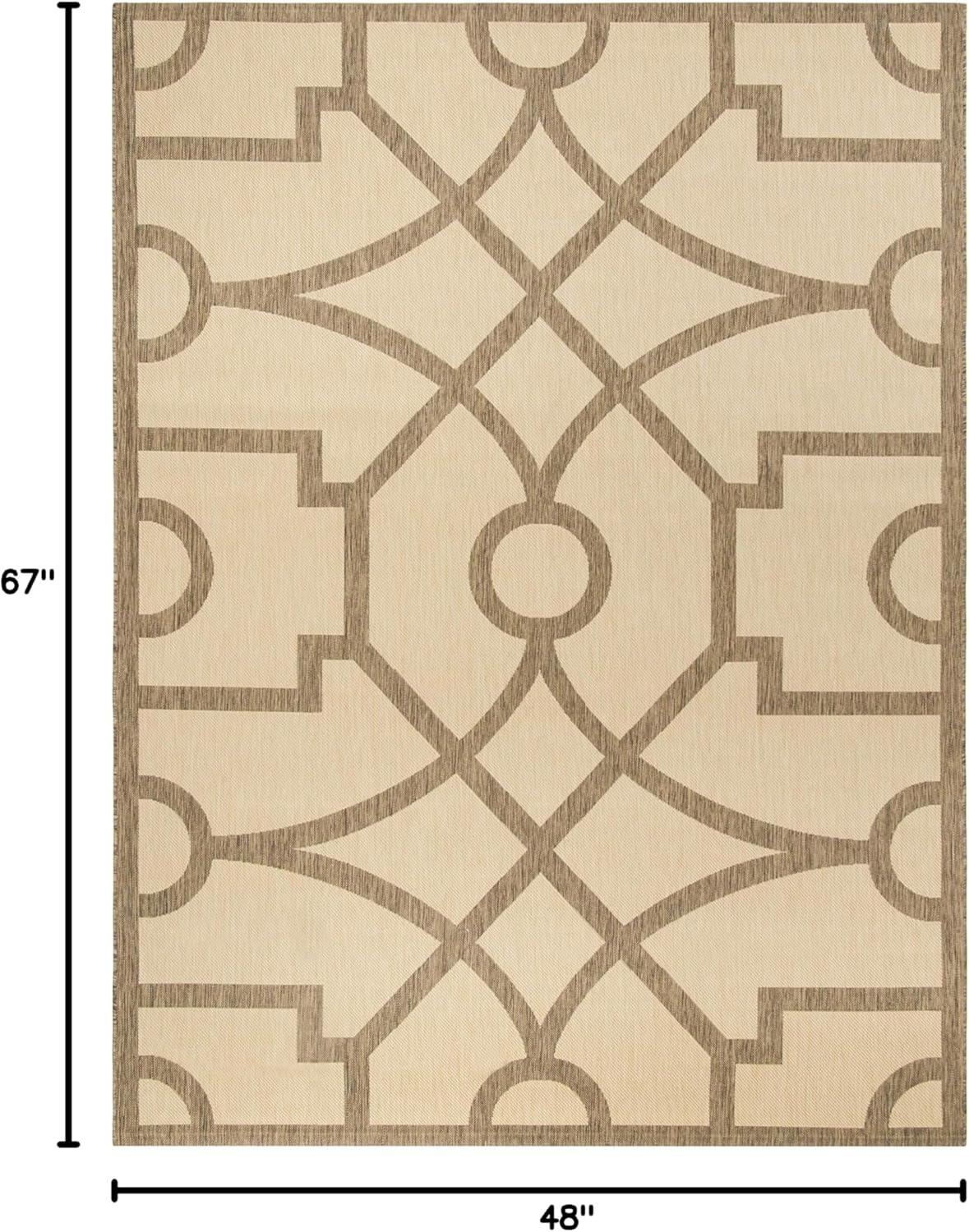imageMartha Stewart x SAFAVIEH Outdoor Area Rug Collection  8 x 112quot Beige ampamp Terracotta Weather Resistant ampamp Washable Ideal for Patio Backyard Mudroom Deck Dining Space MSR4121JBeigeDark Beige