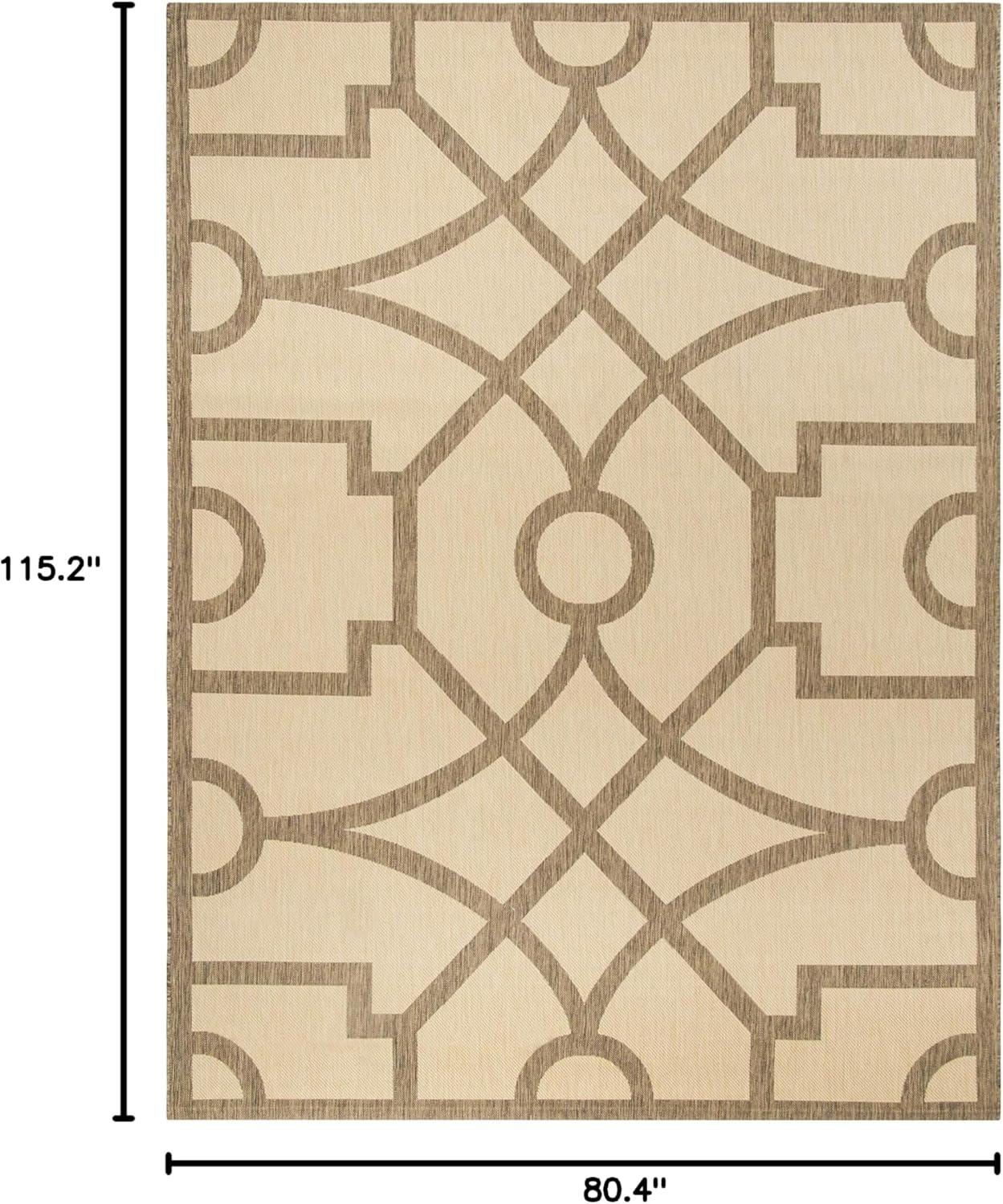 imageMartha Stewart x SAFAVIEH Outdoor Area Rug Collection  8 x 112quot Beige ampamp Terracotta Weather Resistant ampamp Washable Ideal for Patio Backyard Mudroom Deck Dining Space MSR4121JBeigeDark Beige