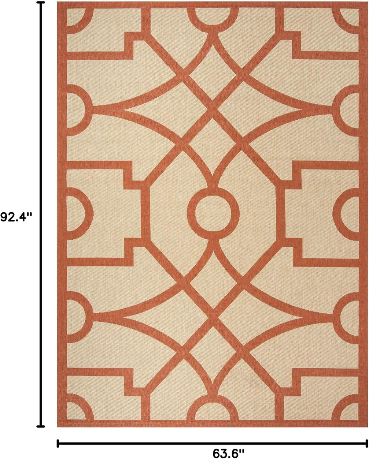 imageMartha Stewart x SAFAVIEH Outdoor Area Rug Collection  8 x 112quot Beige ampamp Terracotta Weather Resistant ampamp Washable Ideal for Patio Backyard Mudroom Deck Dining Space MSR4121JBeigeTerracotta