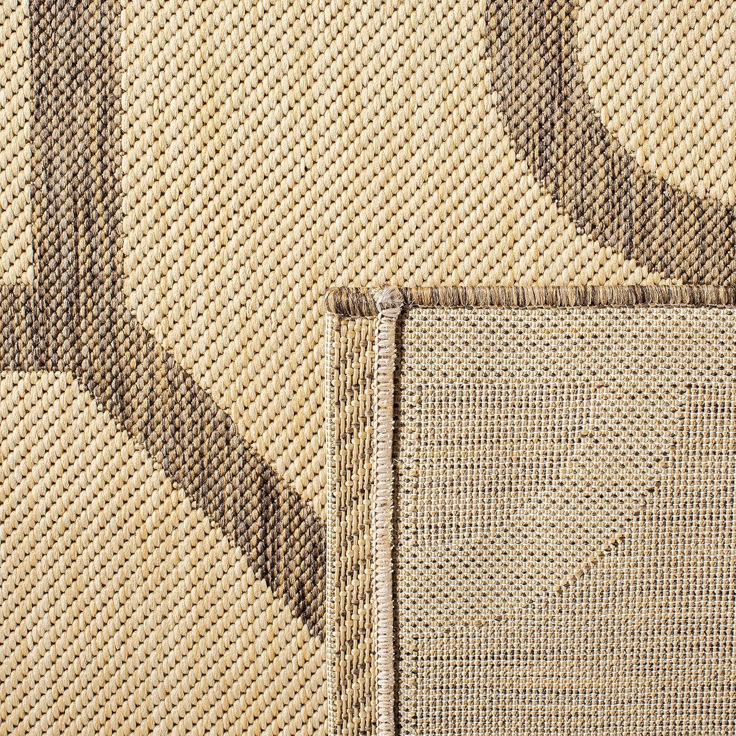 imageMartha Stewart x SAFAVIEH Outdoor Area Rug Collection  8 x 112quot Beige ampamp Terracotta Weather Resistant ampamp Washable Ideal for Patio Backyard Mudroom Deck Dining Space MSR4121JBeigeDark Beige