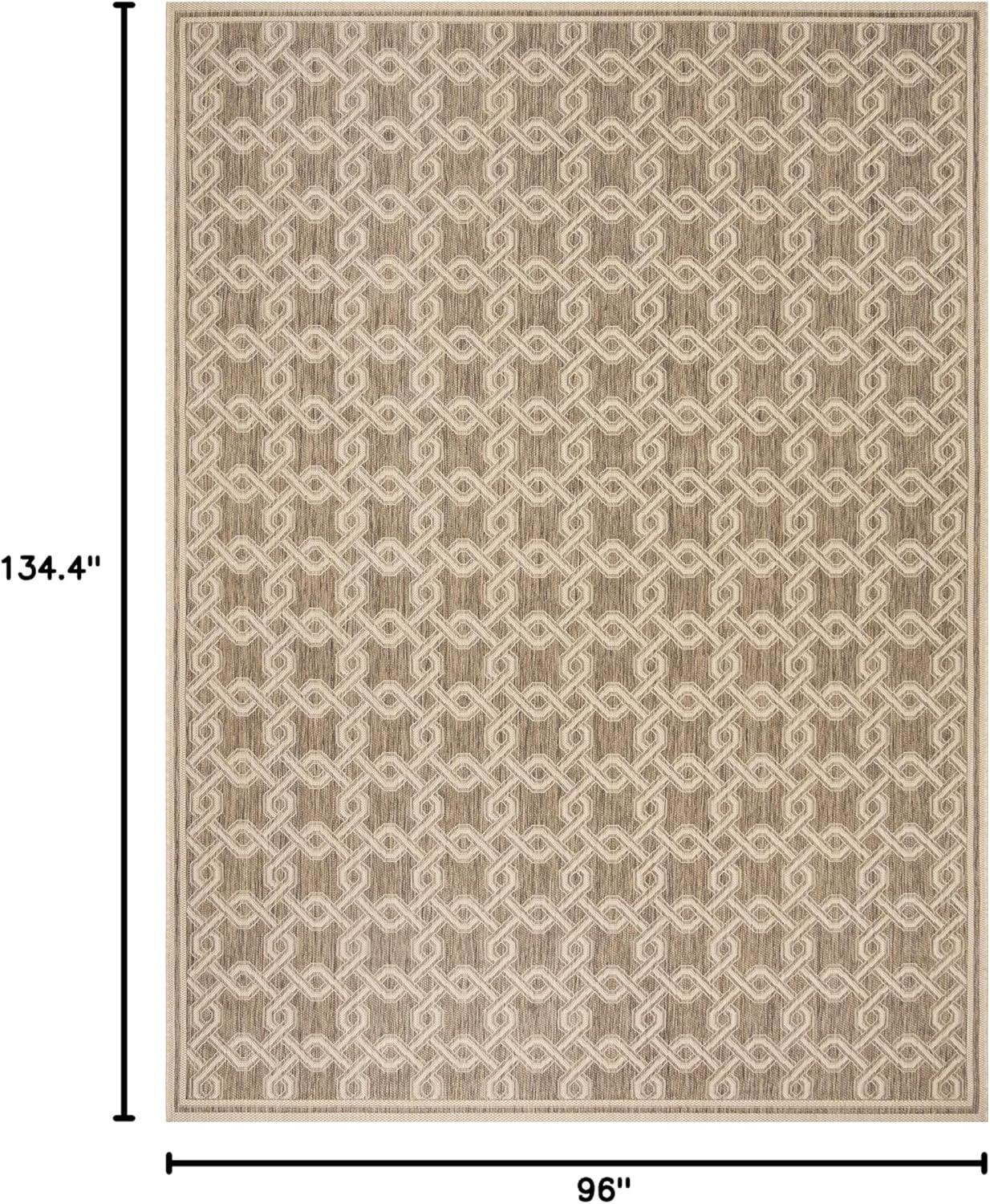 imageMartha Stewart x SAFAVIEH Outdoor Area Rug Collection  8 x 112quot Brown ampamp Cream Weather Resistant ampamp Washable Ideal for Patio Backyard Mudroom Deck Dining Space MSR425322