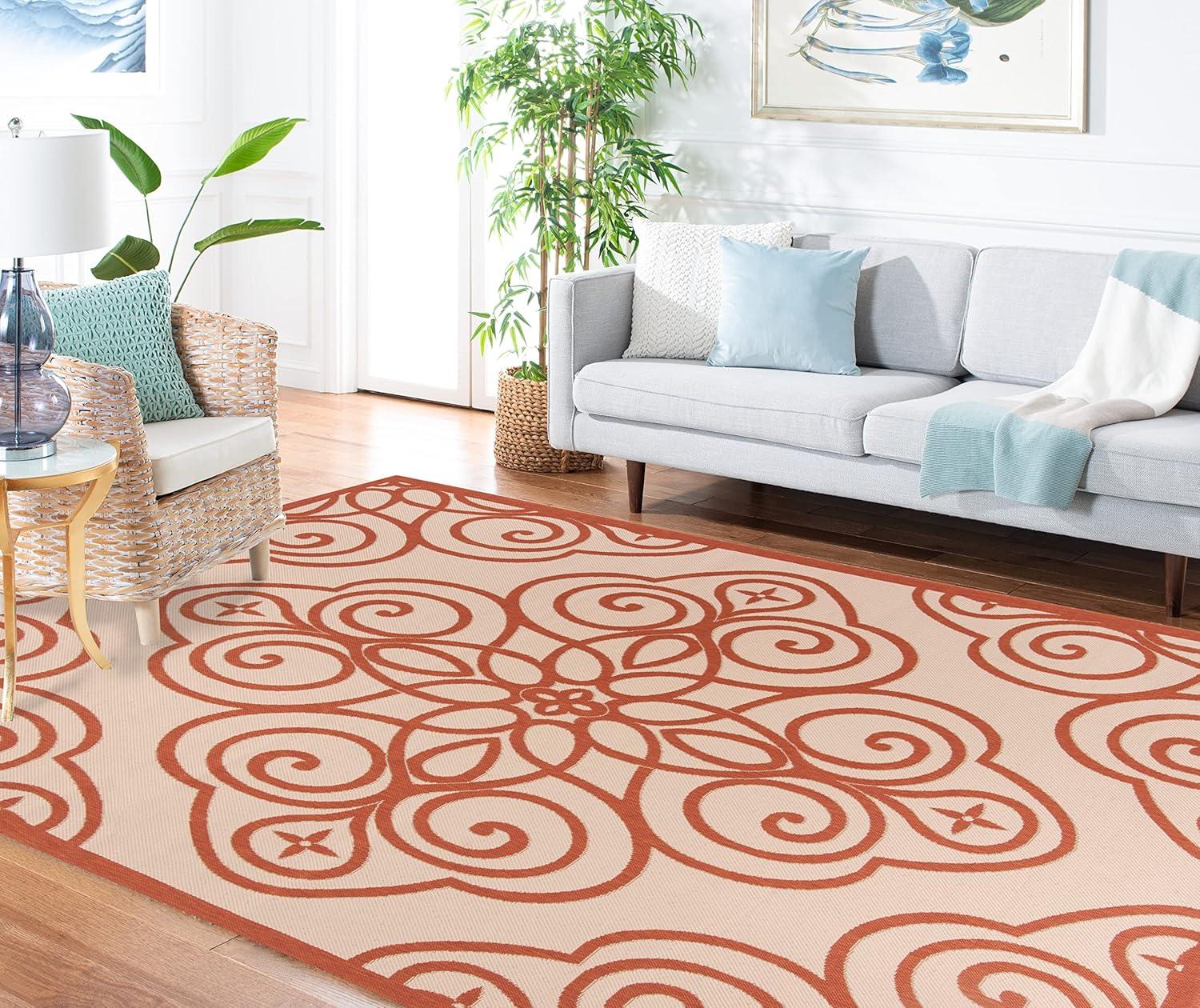 imageMartha Stewart x SAFAVIEH Outdoor Area Rug Collection  8 x 112quot Cayenne Weather Resistant ampamp Washable Ideal for Patio Backyard Mudroom Deck Dining Space MSR4244231