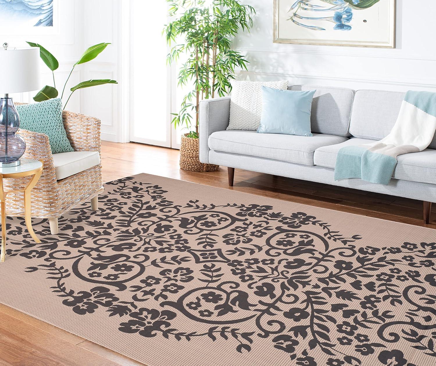 imageMartha Stewart x SAFAVIEH Outdoor Area Rug Collection  8 x 112quot Cinnamon Stick Weather Resistant ampamp Washable Ideal for Patio Backyard Mudroom Deck Dining Space MSR4256241Hickory