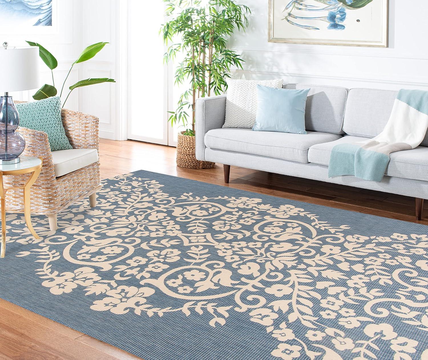 imageMartha Stewart x SAFAVIEH Outdoor Area Rug Collection 8 x 112quot Cinnamon Stick Weather Resistant ampamp Washable Ideal for Patio Backyard Mudroom Deck Dining Space MSR4256241Azurite