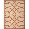 Martha Stewart x SAFAVIEH Outdoor Area Rug Collection – 8′ x 11’2″, Beige & Terracotta, Weather Resistant & Washable, Ideal for Patio, Backyard, Mudroom, Deck, Dining Space (MSR4121J)(Beige/Terracotta)