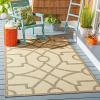 Martha Stewart x SAFAVIEH Outdoor Area Rug Collection – 8′ x 11’2″, Beige & Terracotta, Weather Resistant & Washable, Ideal for Patio, Backyard, Mudroom, Deck, Dining Space (MSR4121J)(Beige/Dark Beige)