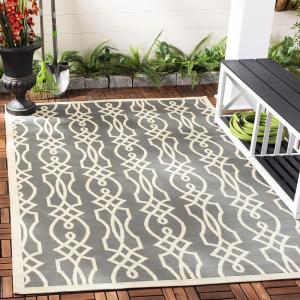 Martha Stewart x SAFAVIEH Outdoor Area Rug Collection – 8′ x 11’2″, Cement, Weather Resistant & Washable, Ideal for Patio, Backyard, Mudroom, Deck, Dining Space (MSR4220-246)