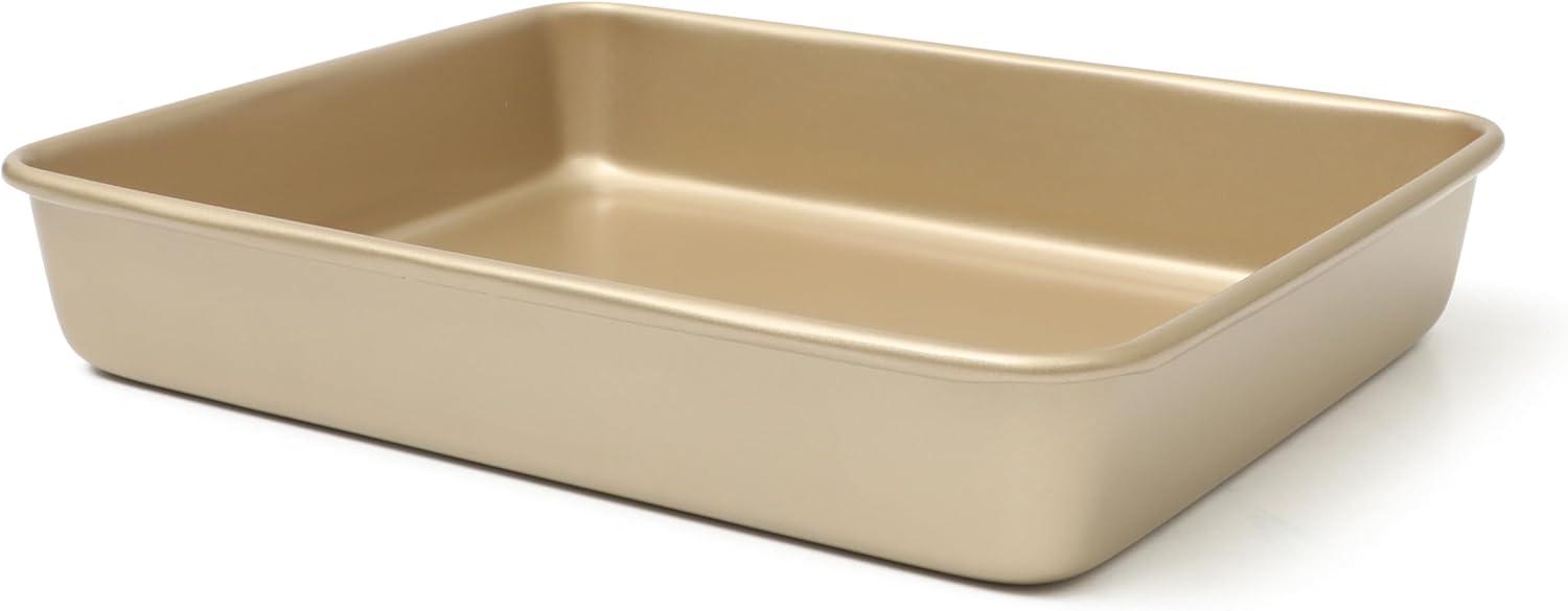 imageMartha Stewart Gallen 3Piece Cookie Sheet Set 13quot 15quot 17quot Baking Pans Ceramic Nonstick PFAFree Carbon Steel Champagne Oven Safe to 450F WarpResistant Easy to Clean Taupe