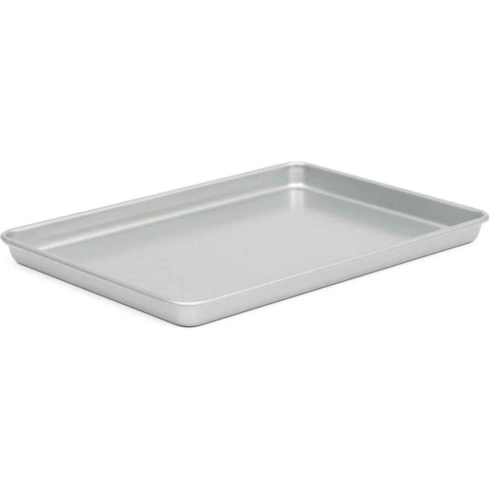 imageMartha Stewart Gallen 15 x 10 Inch Nonstick Carbon Steel Cookie Sheet  Cool Grey Durable Bakeware for Even Baking and Easy CleanupSilver