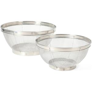 Martha Stewart Covello Stainless Steel Mesh Colander Set 2-Pieces, Silve